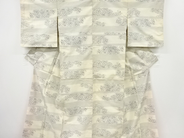 JAPANESE KIMONO / ANTIQUE KIMONO / SILK / TOKAMACHI TSUMUGI / WOVEN WHEEL